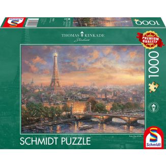 Verpackungsvorderseite aus einem anderen Blickwinkel vom Artikel 59470, Thomas Kinkade Studios: Painter of Light - Paris, Stadt der Liebe, 1.000 Teile Puzzle