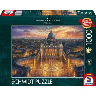 Verpackungsvorderseite aus einem anderen Blickwinkel vom Artikel 59628, Thomas Kinkade Studios: Painter of Light - Vatikan, 1.000 Teile Puzzle