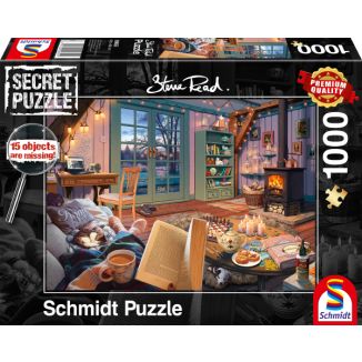 Vorderseite der Verpackung vom Artikel 59655, Steve Read: Secret Puzzles -  Im Ferienhaus, 1.000 Teile Puzzle