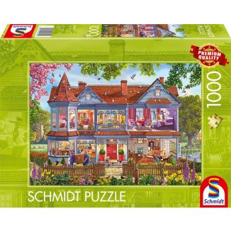 Vorderseite der Verpackung vom Artikel 59709, Haus im Frühling, 1.000 Teile Puzzle