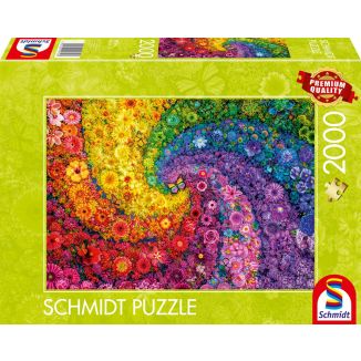Vorderseite der Verpackung vom Artikel 59744, Kunterbunter Blütenwirbel, 2.000 Teile Puzzle