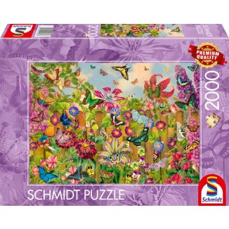 Vorderseite der Verpackung vom Artikel 59746, Wunderschöner Schmetterlingsgarten, 2.000 Teile Puzzle