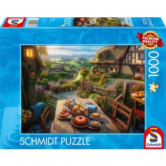 Vorderseite der Verpackung vom Artikel 59763, Frühstück mit Aussicht, 1.000 Teile Puzzle