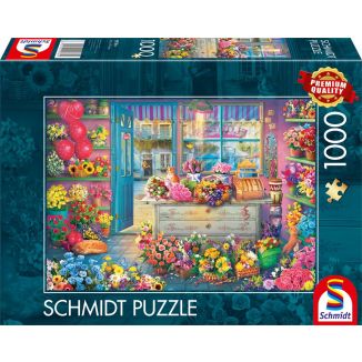 Vorderseite der Verpackung vom Artikel 59764, Bunter Blumenladen, 1.000 Teile Puzzle