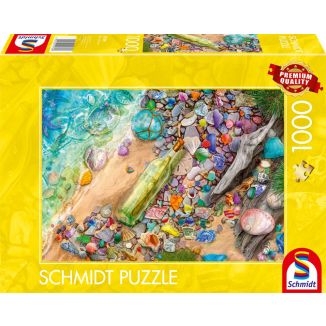 Vorderseite der Verpackung vom Artikel 59769, Leuchtendes Strandgut, 1.000 Teile Puzzle
