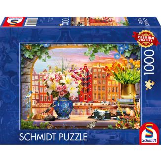 Vorderseite der Verpackung vom Artikel 59771, Besuch in Amsterdam, 1.000 Teile Puzzle