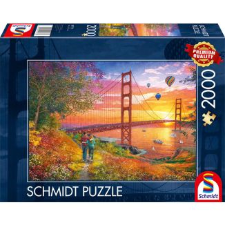 Vorderseite der Verpackung vom Artikel 59773, Spaziergang zur Golden Gate Bridge, 2.000 Teile Puzzle