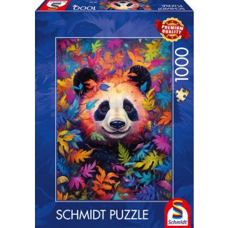 Vorderseite der Verpackung vom Artikel 59781, Pandabär im Regenbogenwald, 1.000 Teile Puzzle