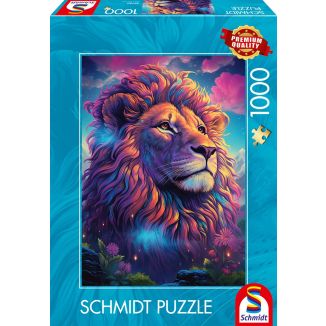 Vorderseite der Verpackung vom Artikel 59783, Löwe im Farbenwind, 1.000 Teile Puzzle