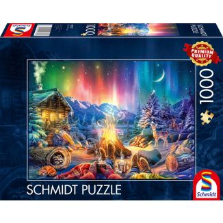Vorderseite der Verpackung vom Artikel 59787, Lagerfeuerromantik unterm Sternenhimmel, 1.000 Teile Puzzle