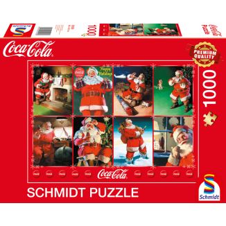 Vorderseite der Verpackung vom Artikel 59956, Coca Cola:  Santa Claus, 1.000 Teile Puzzle