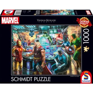 Vorderseite der Verpackung vom Artikel 59958, Thomas Kinkade Studios: MARVEL - The Avengers, 1.000 Teile Puzzle