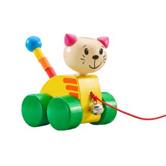 Spielmaterial vom Artikel 62035, Tinka, Nachzieh Katze aus Massivholz, 12 cm
