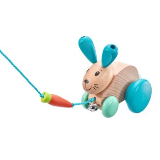 Spielmaterial vom Artikel 62100, Henny Hoppel, Nachziehspielzeug aus Holz, 13 cm