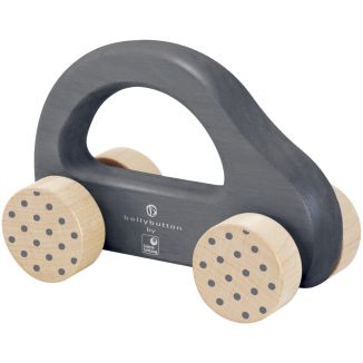 Spielmaterial vom Artikel 64004, bellybutton: Kleiner Flitzer, Greifling aus Holz, Grau, 10cm