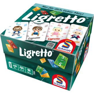 Verpackungsvorderseite aus einem anderen Blickwinkel vom Artikel 78900, Ligretto® Personalisierte Edition, Kartenspiel