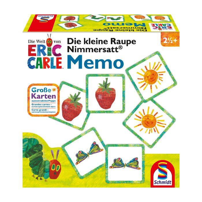 Verpackungsvorderseite aus einem anderen Blickwinkel vom Artikel 40455, Die kleine Raupe Nimmersatt: Memo, Kinderspiel Verpackungsvorderseite aus einem anderen Blickwinkel vom Artikel 40455, Die kleine Raupe Nimmersatt: Memo, Kinderspiel