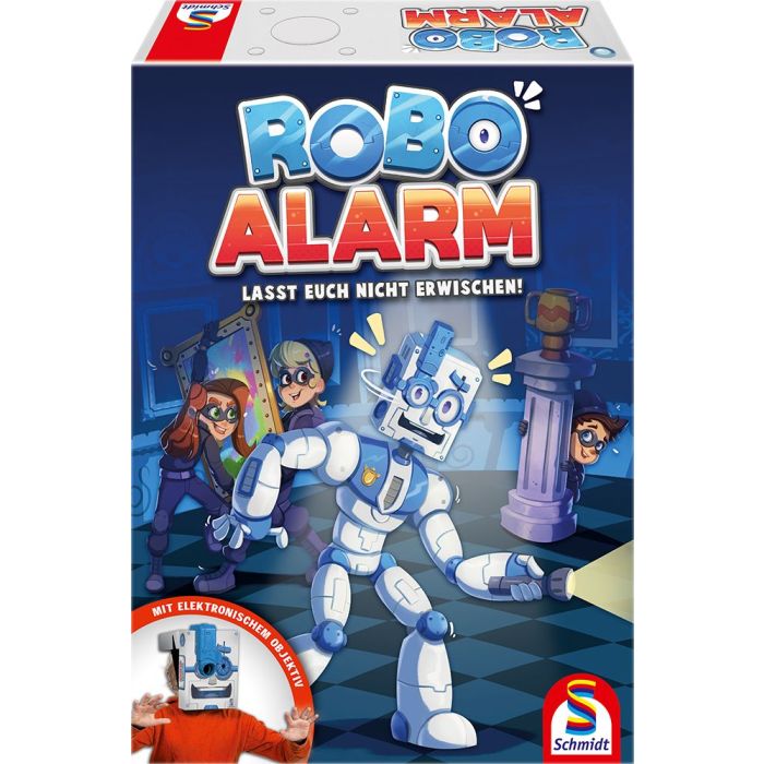 Vorderseite der Verpackung vom Artikel 40643, ROBO ALARM - Lasst euch nicht erwischen!, Kinderspiel