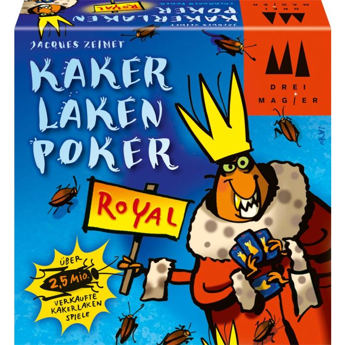 Vorderseite der Verpackung vom Artikel 40866, Drei Magier®: Kakerlakenpoker Royal, Kartenspiel Vorderseite der Verpackung vom Artikel 40866, Drei Magier®: Kakerlakenpoker Royal, Kartenspiel