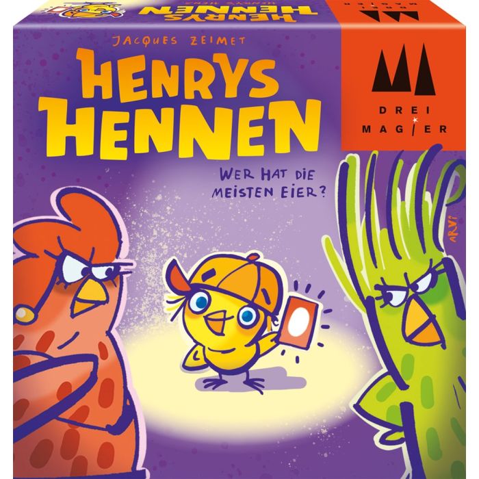 Vorderseite der Verpackung vom Artikel 40897, Drei Magier®: Henrys Hennen, Kartenspiel Vorderseite der Verpackung vom Artikel 40897, Drei Magier®: Henrys Hennen, Kartenspiel