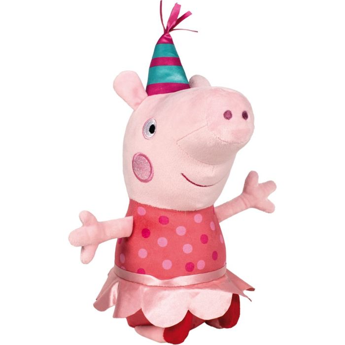 Vorderseite des Plüschartikel 42829, Peppa Pig: Peppa Wutz Party, 38 cm, Plüsch