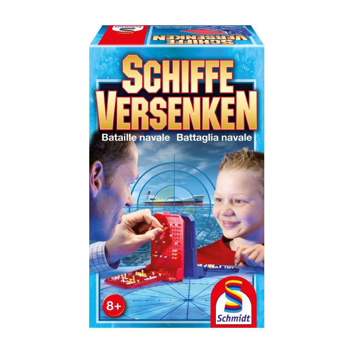 Verpackungsvorderseite aus einem anderen Blickwinkel vom Artikel 49092, Schiffe versenken, Familienspiel