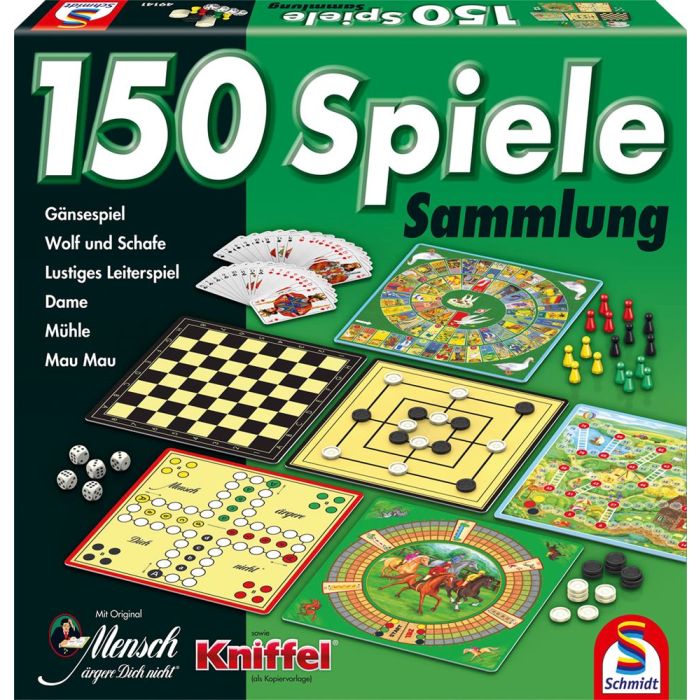 Vorderseite der Verpackung vom Artikel 49141, 150er Spielesammlung, 150 Spielemöglichkeiten, grün Vorderseite der Verpackung vom Artikel 49141, 150er Spielesammlung, 150 Spielemöglichkeiten, grün