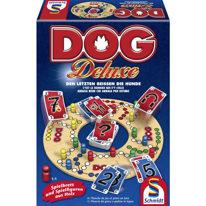 Vorderseite der Verpackung vom Artikel 49274, DOG® Deluxe, Familienspiel Vorderseite der Verpackung vom Artikel 49274, DOG® Deluxe, Familienspiel