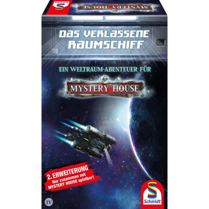 Verpackungsvorderseite aus einem anderen Blickwinkel vom Artikel 49402, Mystery House, Das verlassene Raumschiff, 2. Erweiterung, Familienspiel Verpackungsvorderseite aus einem anderen Blickwinkel vom Artikel 49402, Mystery House, Das verlassene Raumschiff, 2. Erweiterung, Familienspiel