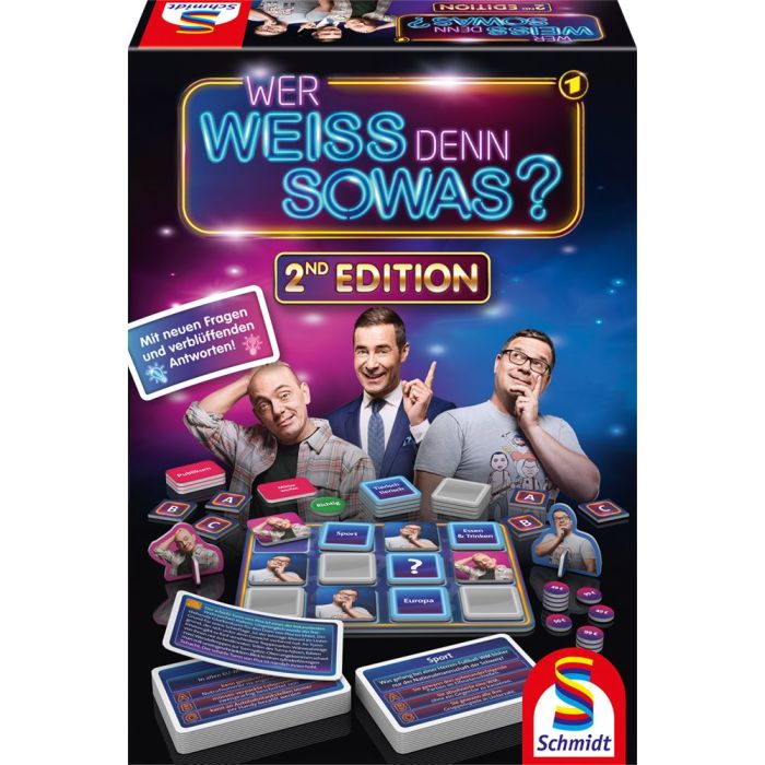 Vorderseite der Verpackung vom Artikel 49428, Wer weiss denn sowas? 2nd Edition, Familienspiel Vorderseite der Verpackung vom Artikel 49428, Wer weiss denn sowas? 2nd Edition, Familienspiel
