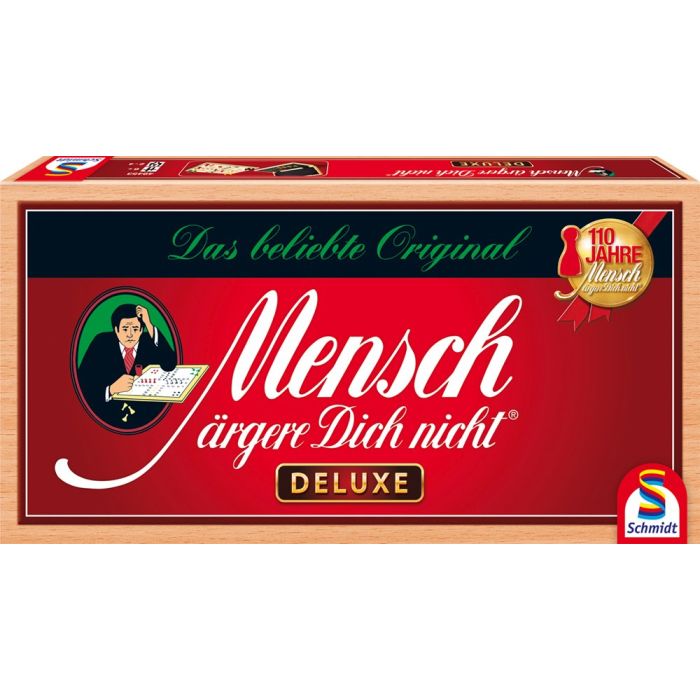 Vorderseite der Verpackung vom Artikel 49453, Mensch ärgere Dich nicht®: Deluxe, Familienspiel