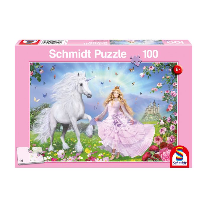 Verpackungsvorderseite aus einem anderen Blickwinkel vom Artikel 55565, Prinzessin der Einhörner, 100 Teile Kinderpuzzle Verpackungsvorderseite aus einem anderen Blickwinkel vom Artikel 55565, Prinzessin der Einhörner, 100 Teile Kinderpuzzle