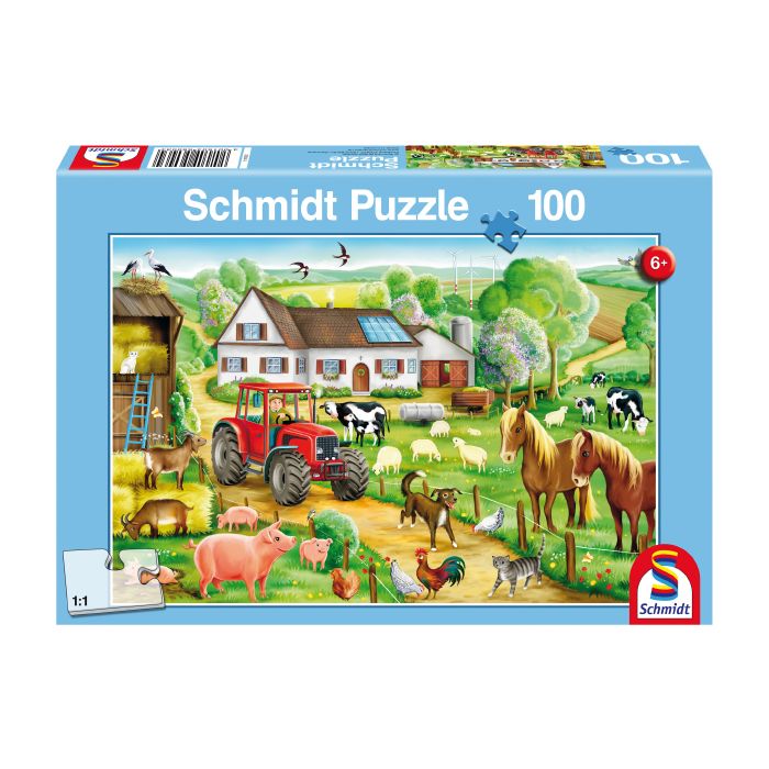 Verpackungsvorderseite aus einem anderen Blickwinkel vom Artikel 56003, Fröhlicher Bauernhof, 100 Teile Kinderpuzzle Verpackungsvorderseite aus einem anderen Blickwinkel vom Artikel 56003, Fröhlicher Bauernhof, 100 Teile Kinderpuzzle