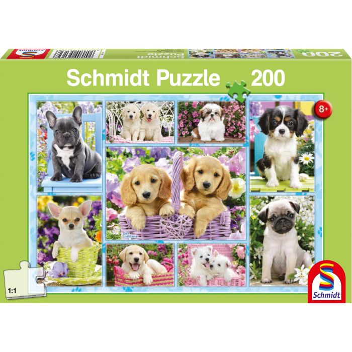Vorderseite der Verpackung vom Artikel 56162, Welpen, 200 Teile Kinderpuzzle Vorderseite der Verpackung vom Artikel 56162, Welpen, 200 Teile Kinderpuzzle