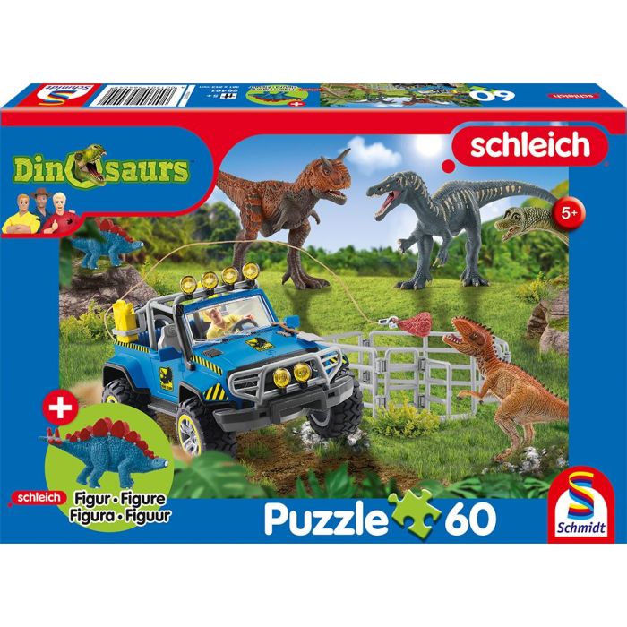 Vorderseite der Verpackung vom Artikel 56461, Schleich ®: Dinosaurs – Urzeit-Giganten, 60 Teile Kinderpuzzle mit Add-on (eine Original Baby Stegosaurus mini Figur) Vorderseite der Verpackung vom Artikel 56461, Schleich ®: Dinosaurs – Urzeit-Giganten, 60 Teile Kinderpuzzle mit Add-on (eine Original Baby Stegosaurus mini Figur)