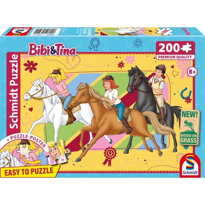 Vorderseite der Verpackung vom Artikel 56544, Bibi & Tina: Pferdeliebe, 200 Teile, Eco-Friendly, Gras Kinderpuzzle