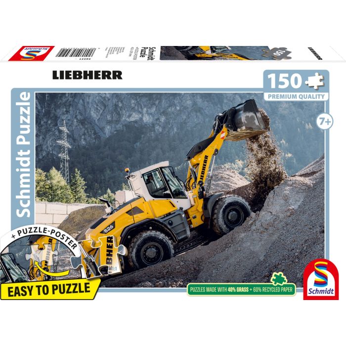 Vorderseite der Verpackung vom Artikel 56551, LIEBHERR: Radlader L526, 150 Teile, Kinderpuzzle Vorderseite der Verpackung vom Artikel 56551, LIEBHERR: Radlader L526, 150 Teile, Kinderpuzzle