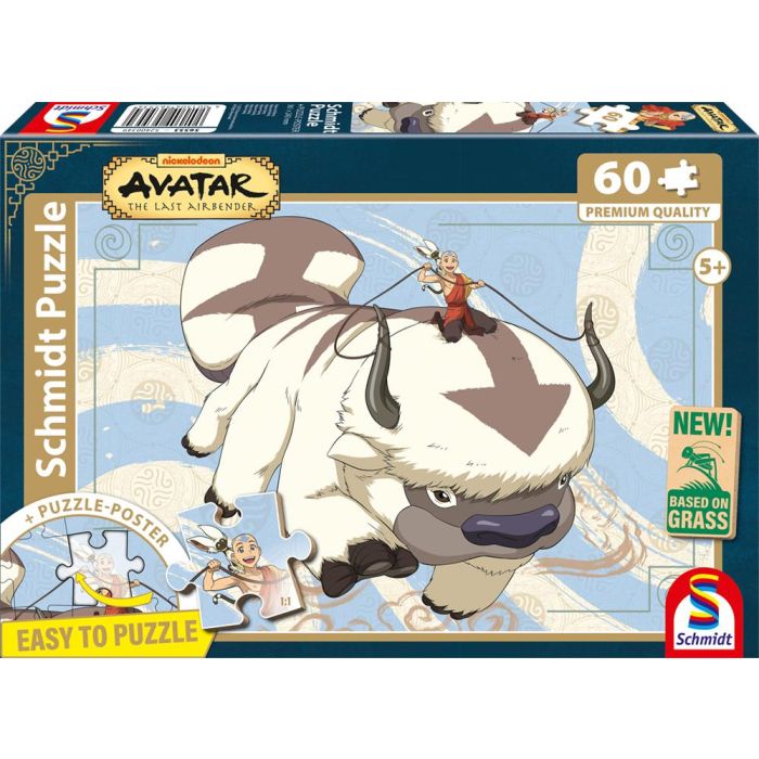 Vorderseite der Verpackung vom Artikel 56553, Avatar: Appa und Aang, 60 Teile, Eco-Friendly, Gras Kinderpuzzle Vorderseite der Verpackung vom Artikel 56553, Avatar: Appa und Aang, 60 Teile, Eco-Friendly, Gras Kinderpuzzle