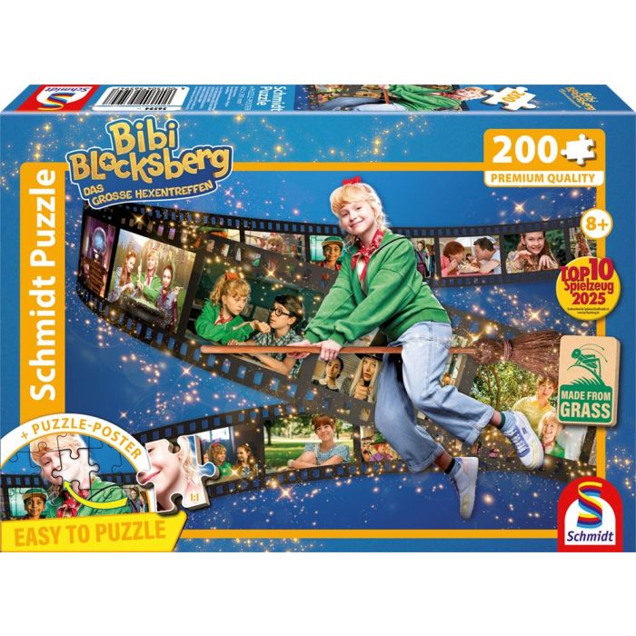 Vorderseite der Verpackung vom Artikel 56594, Bibi Blocksberg: Das große Hexentreffen, Flieg los Kartoffelbrei, 200 Teile, Eco-Friendly, Gras Kinderpuzzle Vorderseite der Verpackung vom Artikel 56594, Bibi Blocksberg: Das große Hexentreffen, Flieg los Kartoffelbrei, 200 Teile, Eco-Friendly, Gras Kinderpuzzle