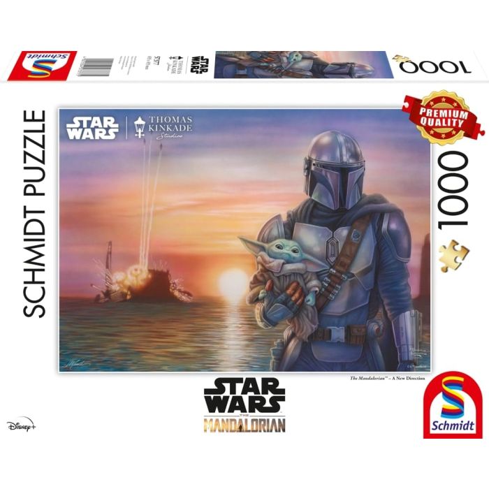 Vorderseite der Verpackung vom Artikel 57377, Thomas Kinkade Studios: Star Wars The Mandalorian™ – A New Direction, 1.000 Teile Puzzle Vorderseite der Verpackung vom Artikel 57377, Thomas Kinkade Studios: Star Wars The Mandalorian™ – A New Direction, 1.000 Teile Puzzle