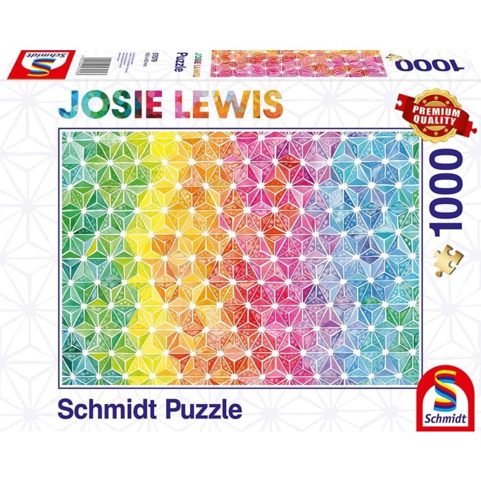 Vorderseite der Verpackung vom Artikel 57579, Josie Lewis: Kunterbunte Dreiecke, 1.000 Teile Puzzle Vorderseite der Verpackung vom Artikel 57579, Josie Lewis: Kunterbunte Dreiecke, 1.000 Teile Puzzle
