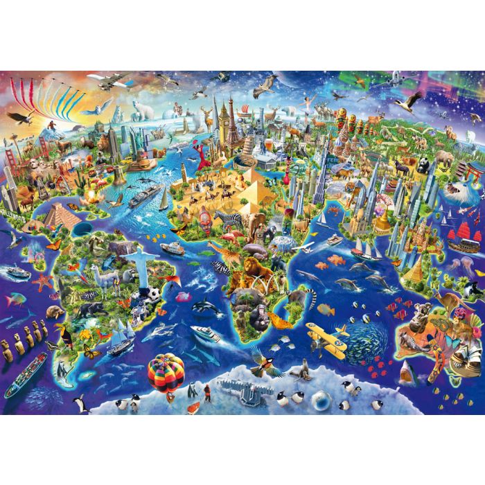 Alte Weltkarte Puzzle 1000 Teile – 75x50cm, Aus Recycelter Pappe, Für Erwachsene & Kinder