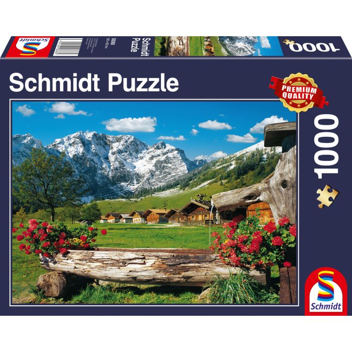 Vorderseite der Verpackung vom Artikel 58368, Blick ins Bergidyll, 1.000 Teile Puzzle Vorderseite der Verpackung vom Artikel 58368, Blick ins Bergidyll, 1.000 Teile Puzzle