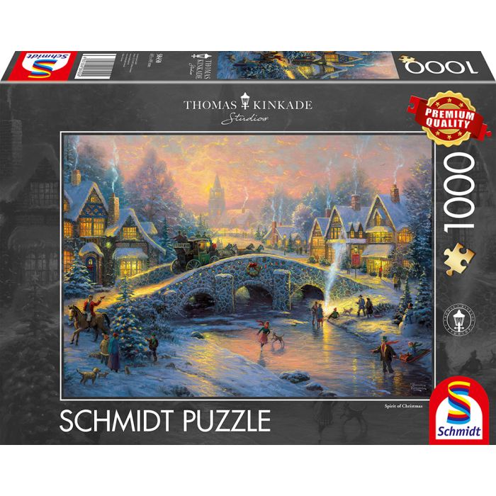 Vorderseite der Verpackung vom Artikel 58450, Thomas Kinkade Studios: Painter of Light - Winterliches Dorf, 1.000 Teile Puzzle Vorderseite der Verpackung vom Artikel 58450, Thomas Kinkade Studios: Painter of Light - Winterliches Dorf, 1.000 Teile Puzzle