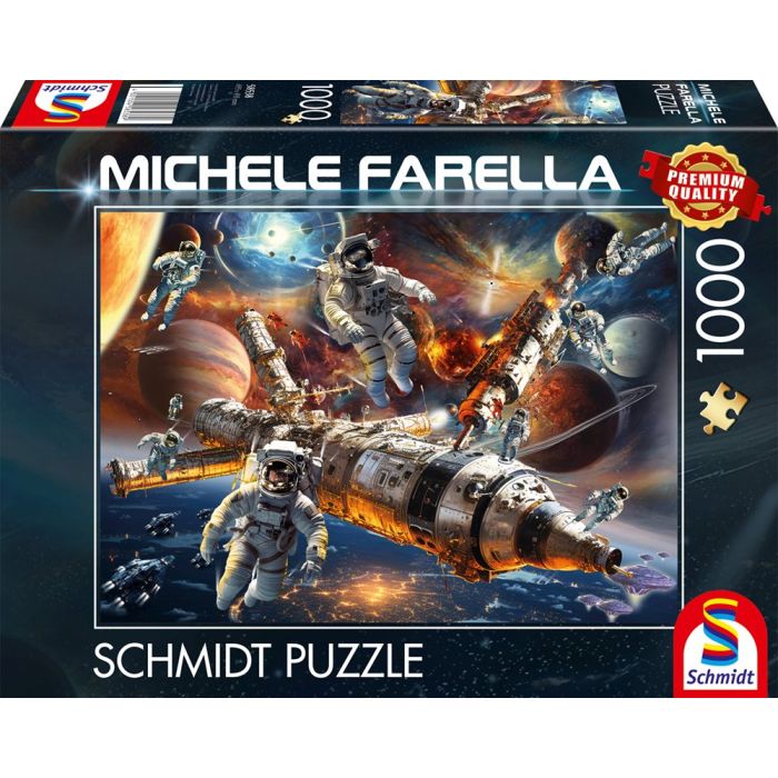 Vorderseite der Verpackung vom Artikel 58538, Michele Farella: Magische Sternenwelten: Schwerelos im All, 1.000 Teile Puzzle Vorderseite der Verpackung vom Artikel 58538, Michele Farella: Magische Sternenwelten: Schwerelos im All, 1.000 Teile Puzzle