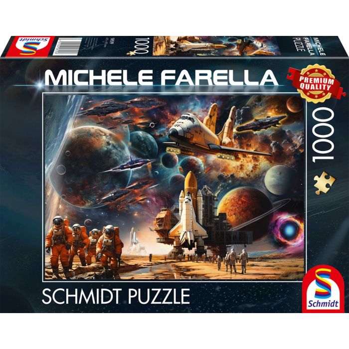 Vorderseite der Verpackung vom Artikel 58539, Michele Farella: Faszination Raumfahrt: Reise in ferne Galaxien, 1.000 Teile Puzzle Vorderseite der Verpackung vom Artikel 58539, Michele Farella: Faszination Raumfahrt: Reise in ferne Galaxien, 1.000 Teile Puzzle