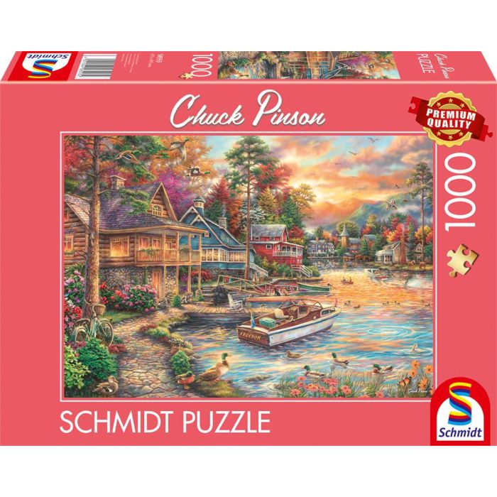 Vorderseite der Verpackung vom Artikel 58553, Chuck Pinson: Ufer im Abendgold, 1.000 Teile Puzzle Vorderseite der Verpackung vom Artikel 58553, Chuck Pinson: Ufer im Abendgold, 1.000 Teile Puzzle