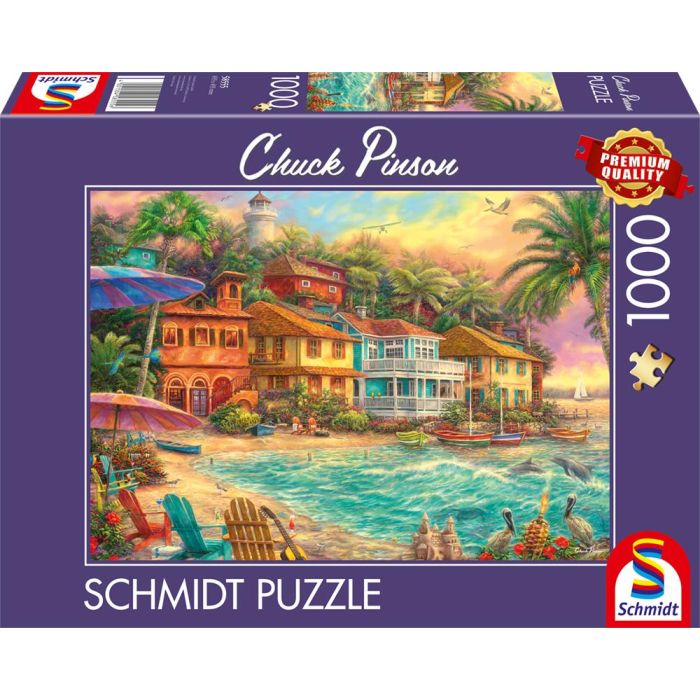 Vorderseite der Verpackung vom Artikel 58555, Chuck Pinson: Inselzeit, 1.000 Teile Puzzle Vorderseite der Verpackung vom Artikel 58555, Chuck Pinson: Inselzeit, 1.000 Teile Puzzle