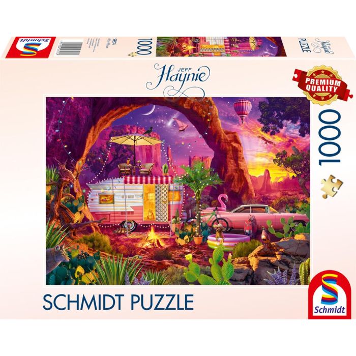 Vorderseite der Verpackung vom Artikel 58574, Jeff Haynie: Camping-Paradies in der Wüste, 1.000 Teile Puzzle