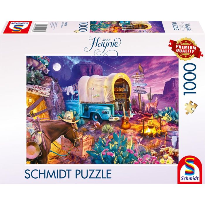 Vorderseite der Verpackung vom Artikel 58576, Jeff Haynie: Romantisches Wildwest-Camping, 1.000 Teile Puzzle